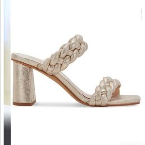 New Dolce Vita Paily braided heeled sandal, gold, size 9